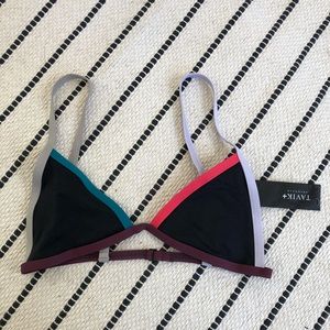 TAVIK JETT Bikini Top Black Color Blocked